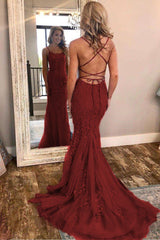 Light Blue Long Lace Open Back Mermaid Prom Dress-27Dress