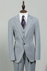 Light Blue Three Pieces Bespoke Fashion Men Suits