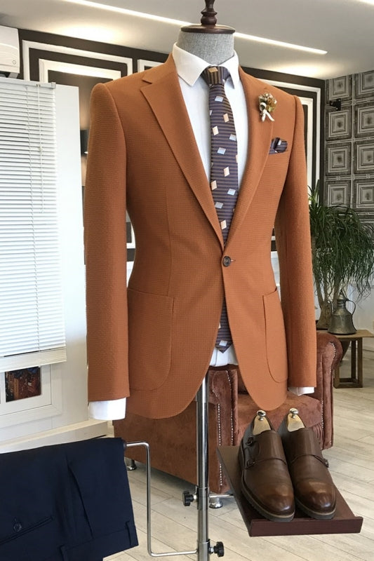 Light Brown Notched Lapel Two Pieces Men Suits For Prom