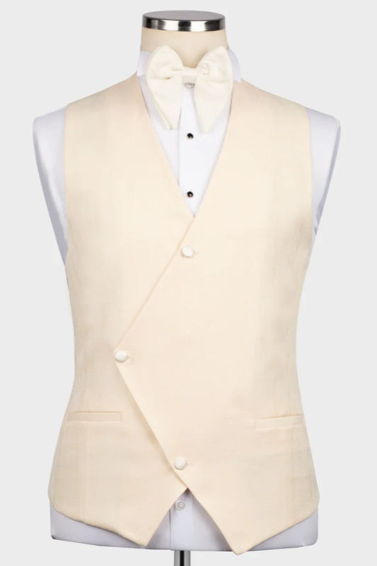 Light Champagne Notched Lapel Three Pieces Wedding Men Suits