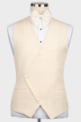 Light Champagne Notched Lapel Three Pieces Wedding Men Suits