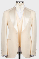 Light Champagne Notched Lapel Three Pieces Wedding Men Suits