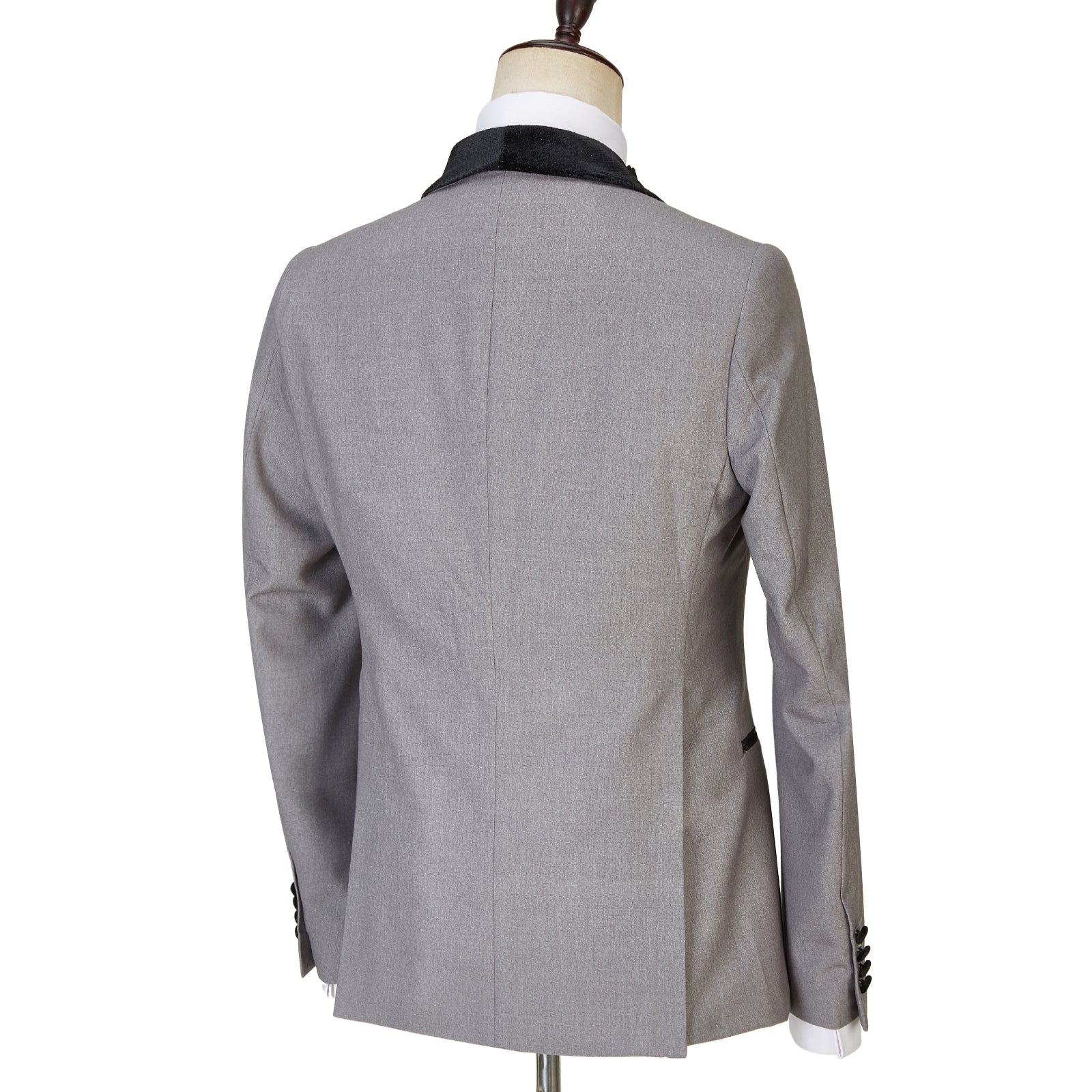Light Gray One Button Shiny Shawl Lapel Three Pieces Wedding Men Suits