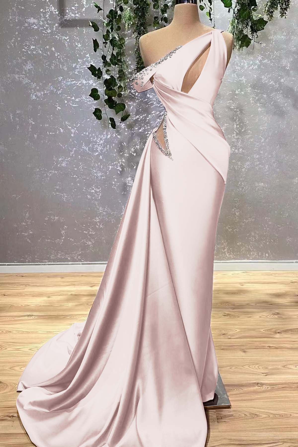 Lilac Off the Shoulder Sleeveless Mermaid Prom Dress With Beading