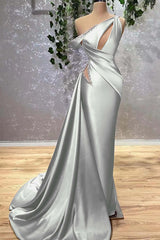 Lilac Off the Shoulder Sleeveless Mermaid Prom Dress With Beading