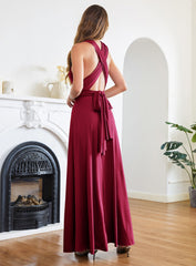 floor length infinity dress TDY Black Maxi Infinity Bridesmaid Dress – Thedaintyard main image 1