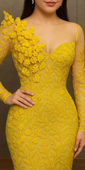 Long Sleeves Sheath Long Formal Dress with Detachable Cape-27dress