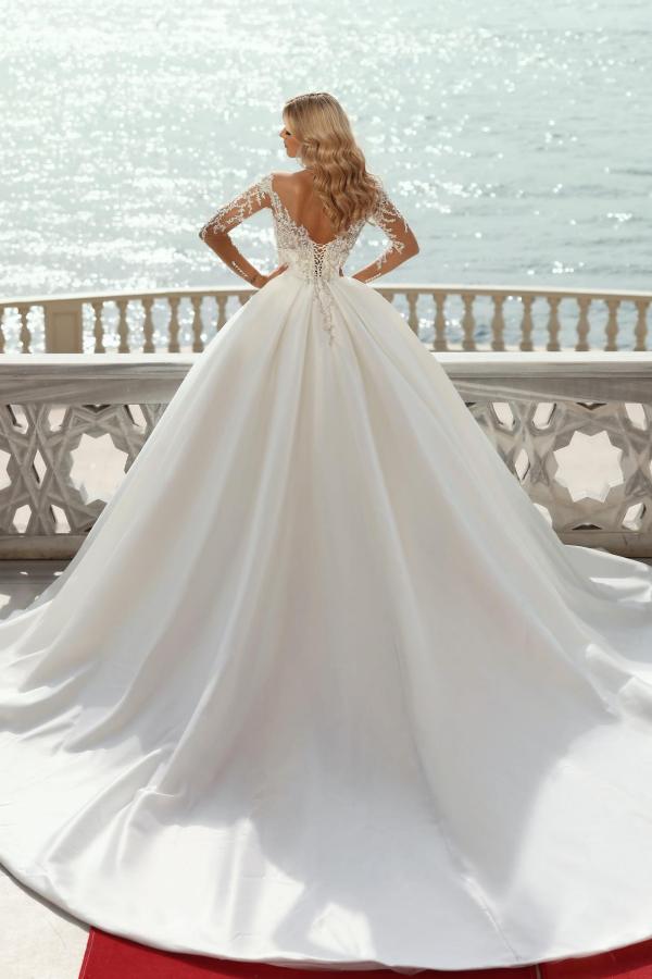 Long Sleeves Wedding Dress Ball Gown With Appliques-27dress