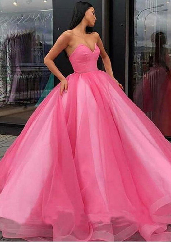 Load image into Gallery viewer, Long/Floor-Length Organza Prom Dress with Sweetheart Neckline and Bandage Detail-27dress
