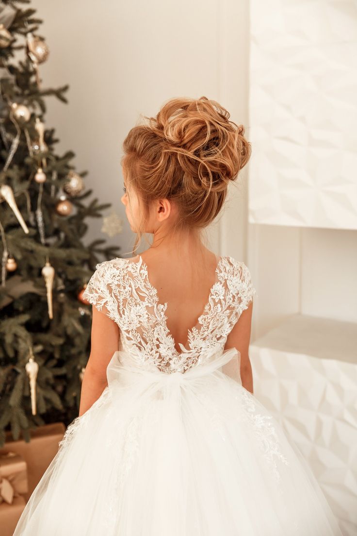Lovely Long Princess Tulle Lace Flower Girl Dress-27Dress