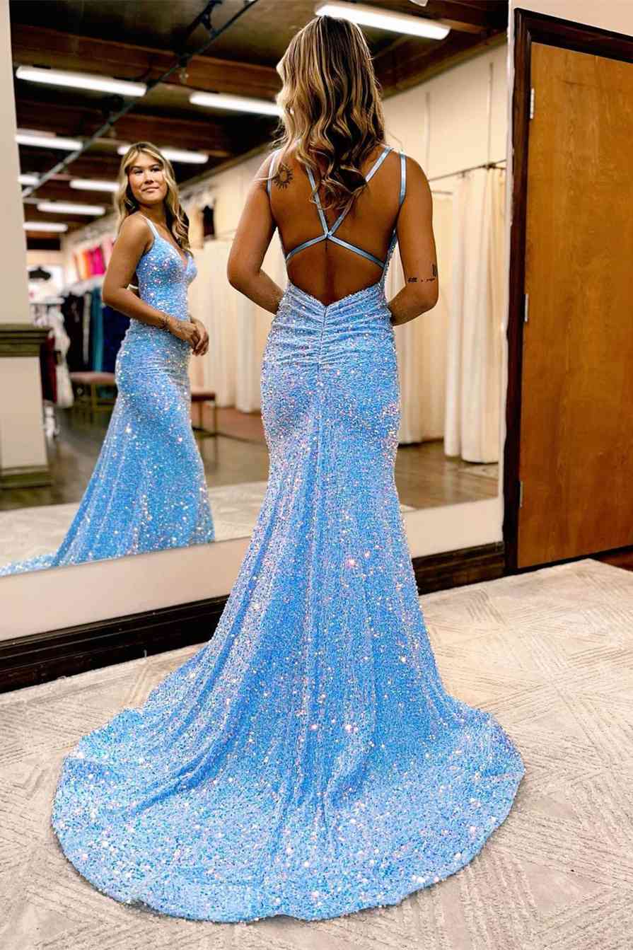 Long Mermaid Sequined Sweetheart Open Back Prom Dress 27dress Long Mermaid Sequined Sweetheart Open Back Prom Dress 27dress