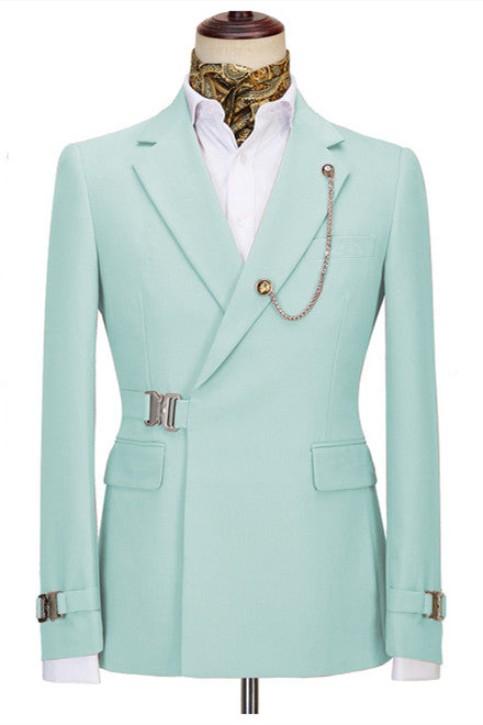 Mint New Arrival Notched Lapel Two Pieces Green Prom Suits
