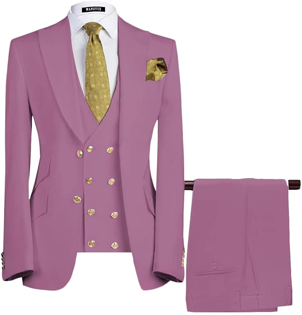 Modern Wisteria Peaked Lapel Three Pieces Prom Suits For Men
