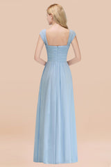Modest Chiffon Sweetheart Sleeveless Affordable Bridesmaid Dresses with Ruffles-27dress