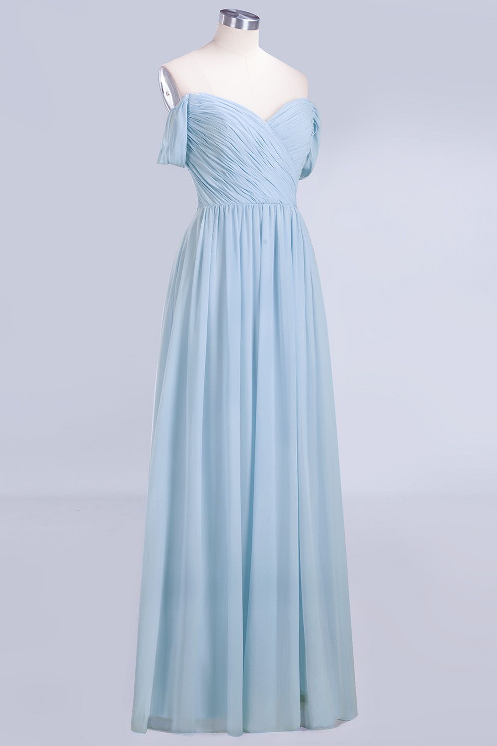 Modest Chiffon Sweetheart Sleeveless Affordable Bridesmaid Dresses with Ruffles-27dress