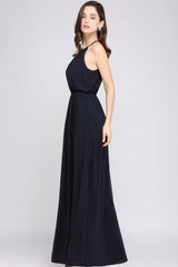 Modest High-Neck Halter Chiffon Junior Bridesmaid Dress Affordable-27dress