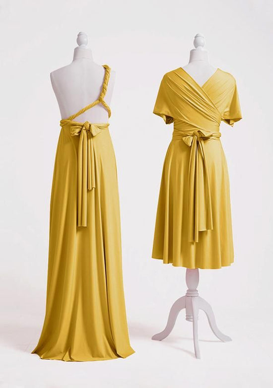 Mustard Multiple A-Line Bridesmaid Dresses Long-27dress