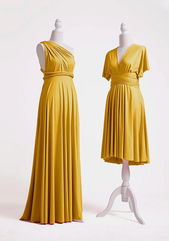 Mustard Multiple A-Line Bridesmaid Dresses Long-27dress