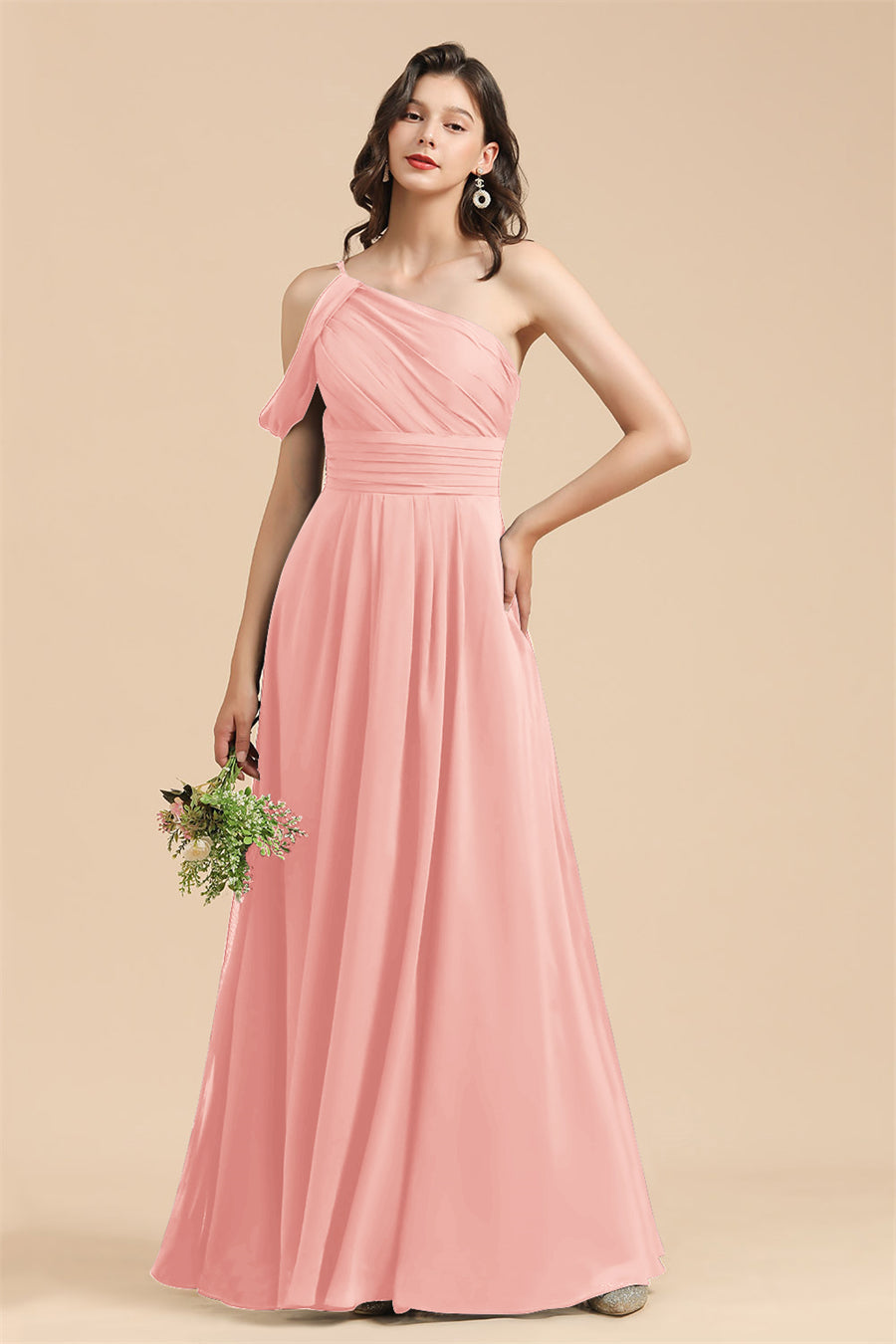 Simple One Shoulder A-line Long Bridesmaid Dress 27dress Simple One Shoulder A-line Long Bridesmaid Dress 27dress