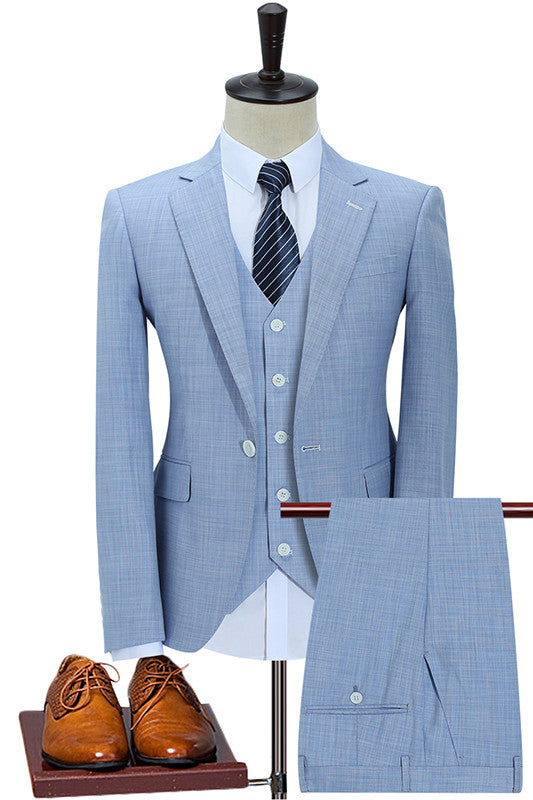 New Arrival Blue Three Pieces Slim Fit Men Suits