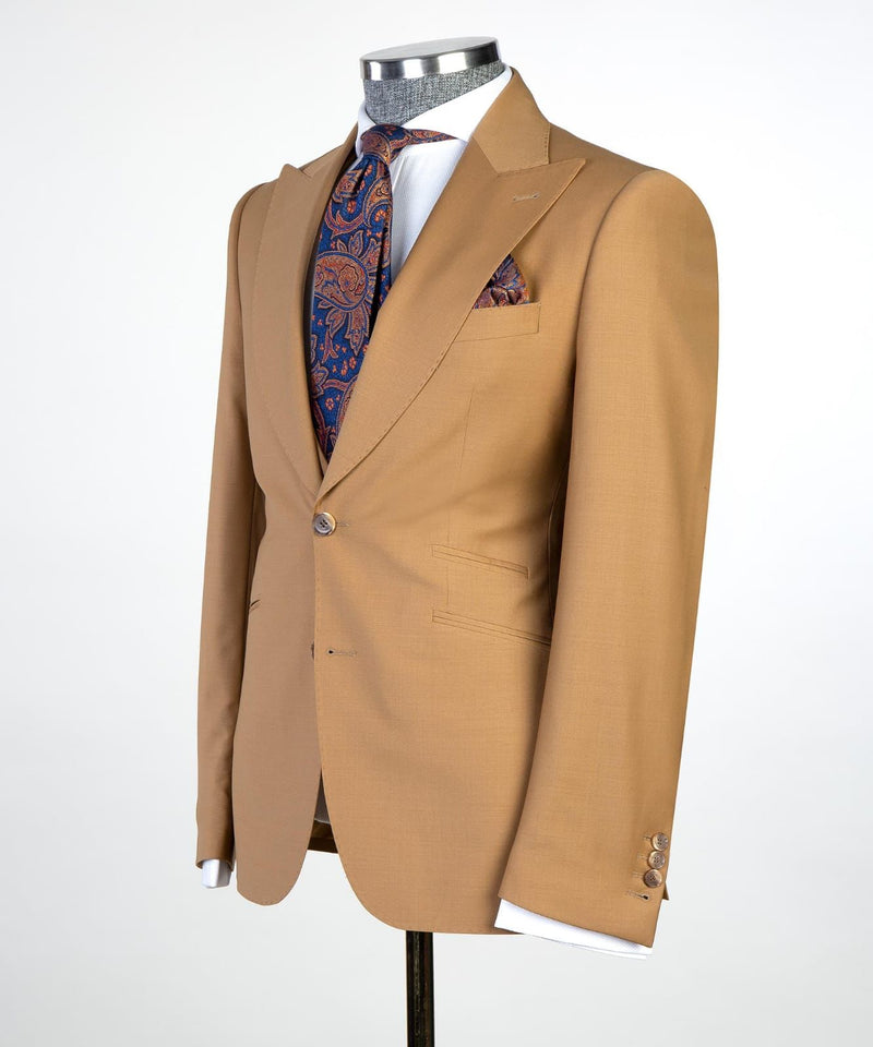 New Arrival Brown Peaked Lapel Fashion Business Men Suits