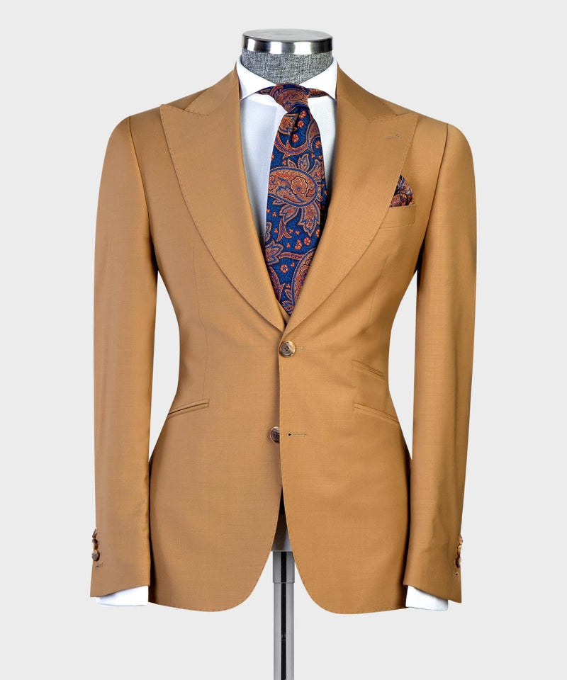 New Arrival Brown Peaked Lapel Fashion Business Men Suits