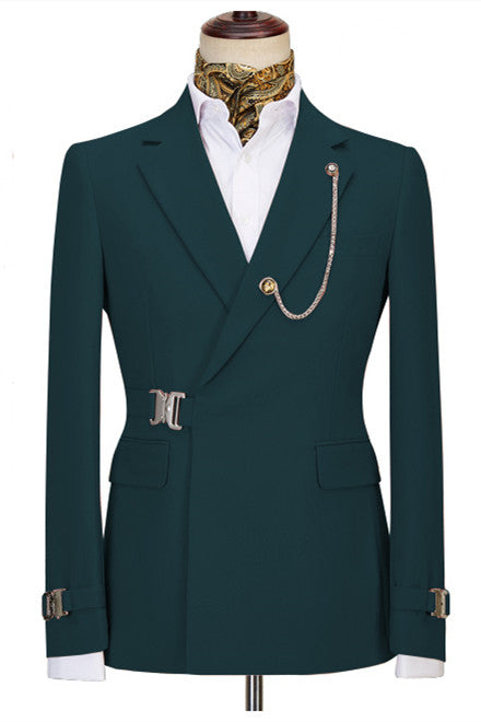 New Arrival Dark Green Two Pieces Notched Lapel Business Men Suits