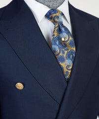 New Arrival Navy Double Breasted Slim Fit Bespoke Prom Men Suits