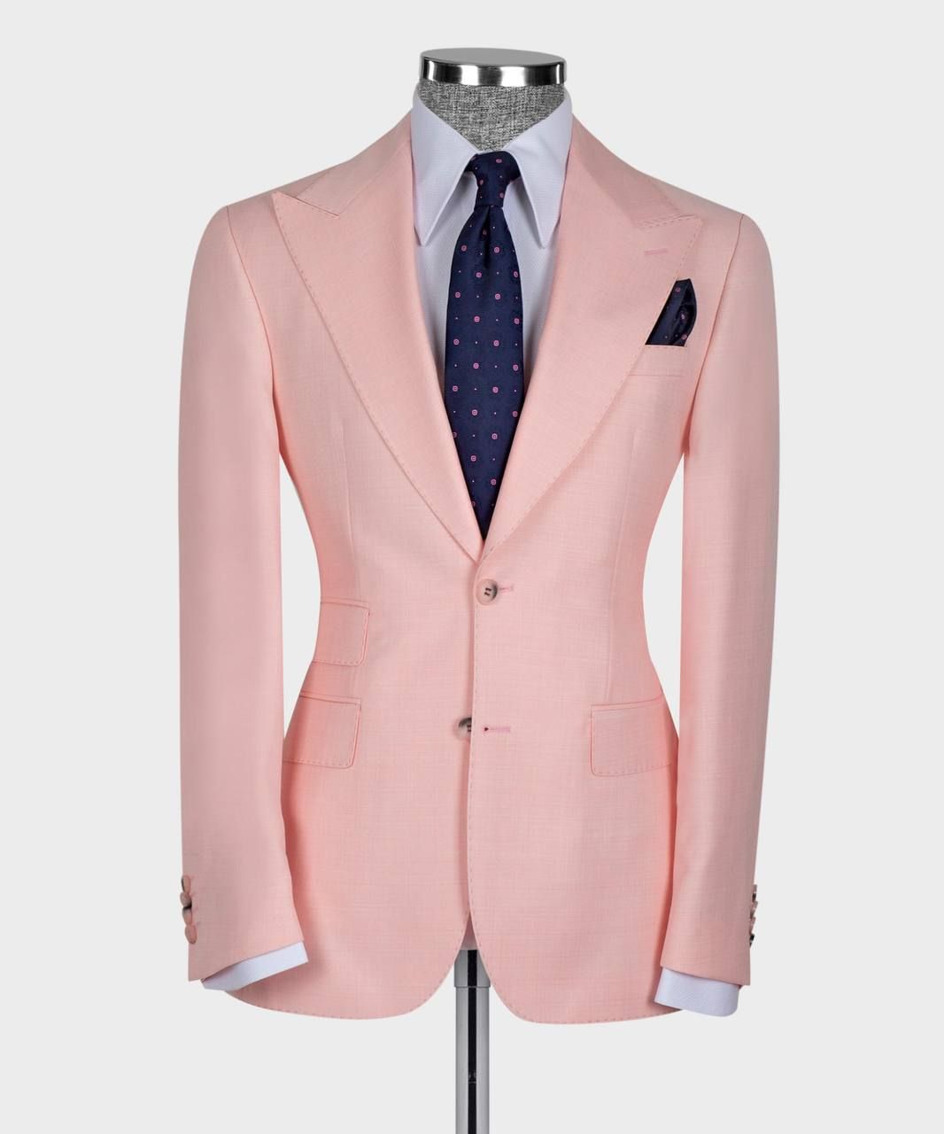 New Arrival Pink Three Pieces Slim Fit Fashion Men Suits