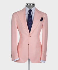 New Arrival Pink Three Pieces Slim Fit Fashion Men Suits
