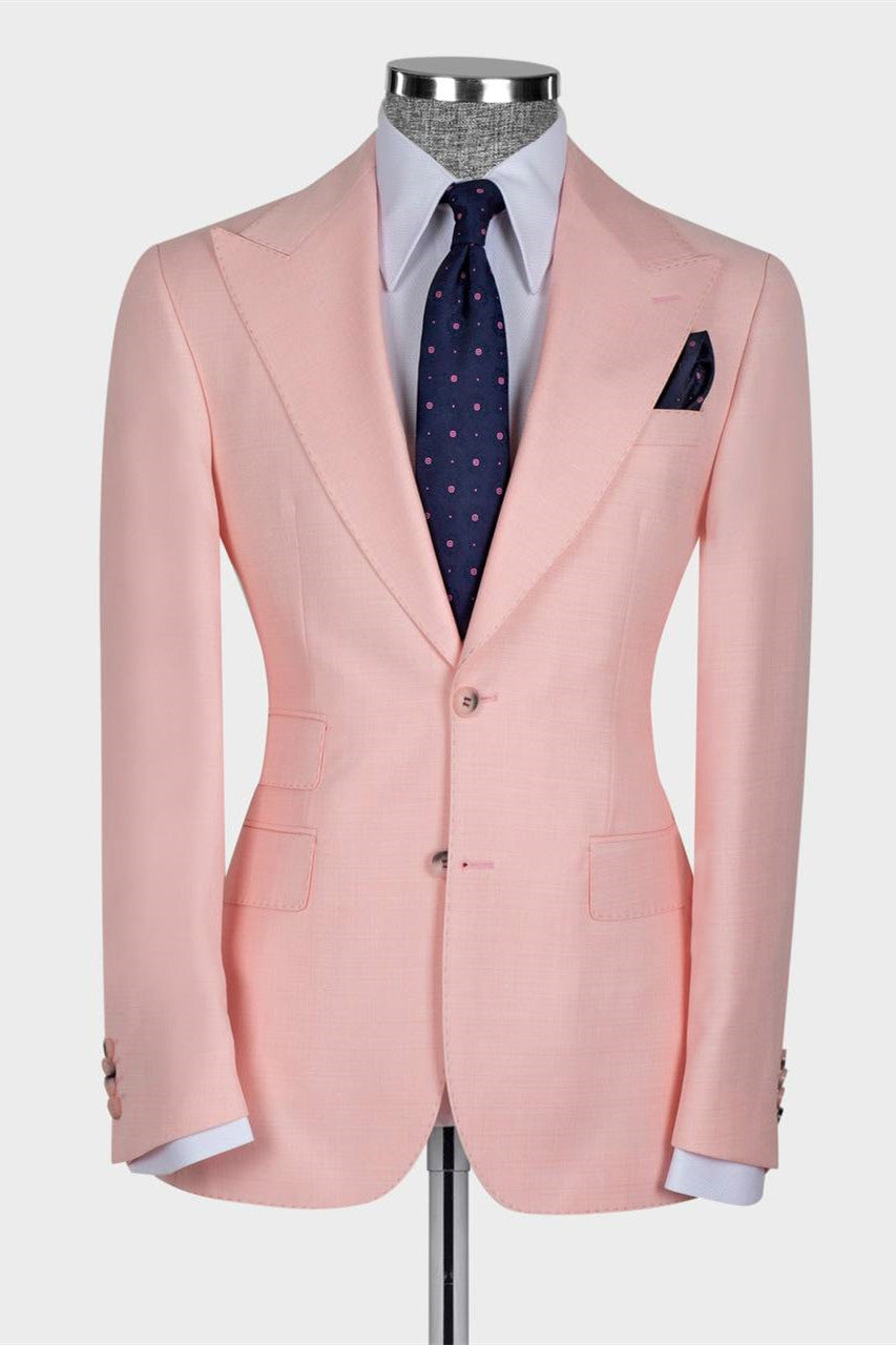 New Arrival Pink Three Pieces Slim Fit Fashion Men Suits