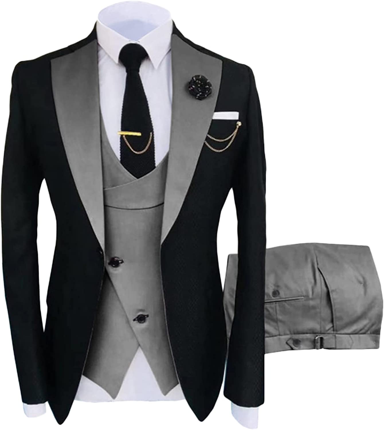 Newest Shawl Lapel Three Pieces Gray Prom Suits