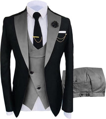 Newest Shawl Lapel Three Pieces Gray Prom Suits