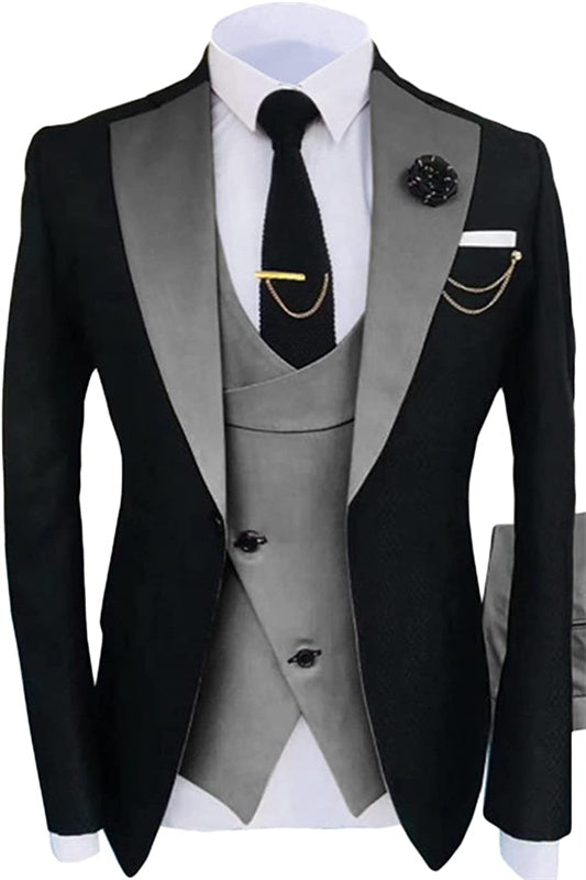 Newest Shawl Lapel Three Pieces Gray Prom Suits