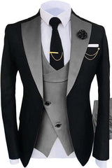 Newest Shawl Lapel Three Pieces Gray Prom Suits
