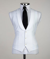 Newest White Peaked Lapel Three Pieces Men Suit For Business