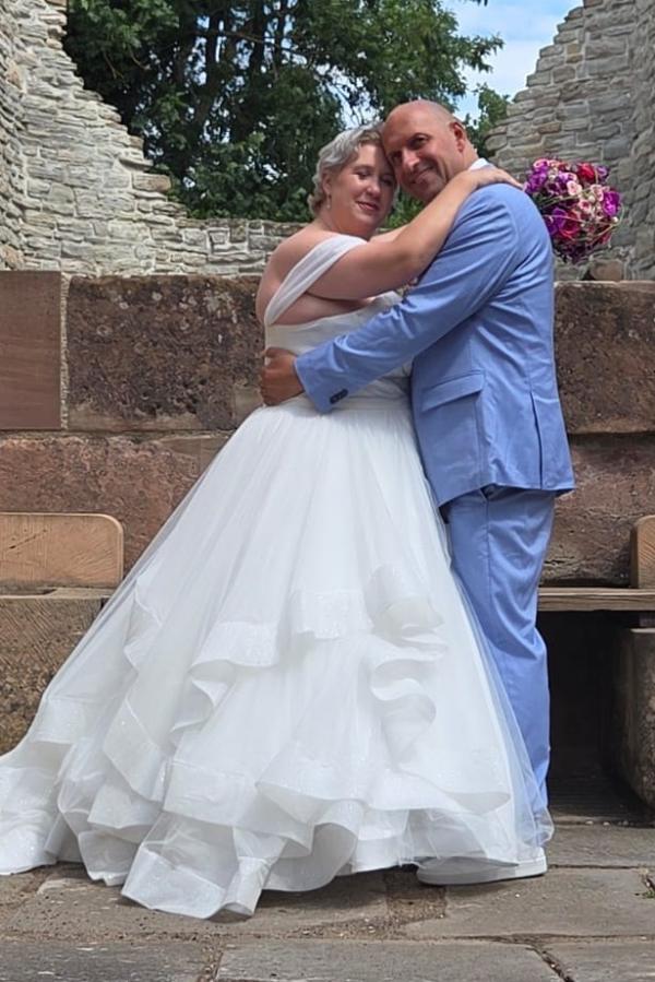 27DRESS Off-the-Shoulder Ball Gown Plus Size Wedding Dresses
