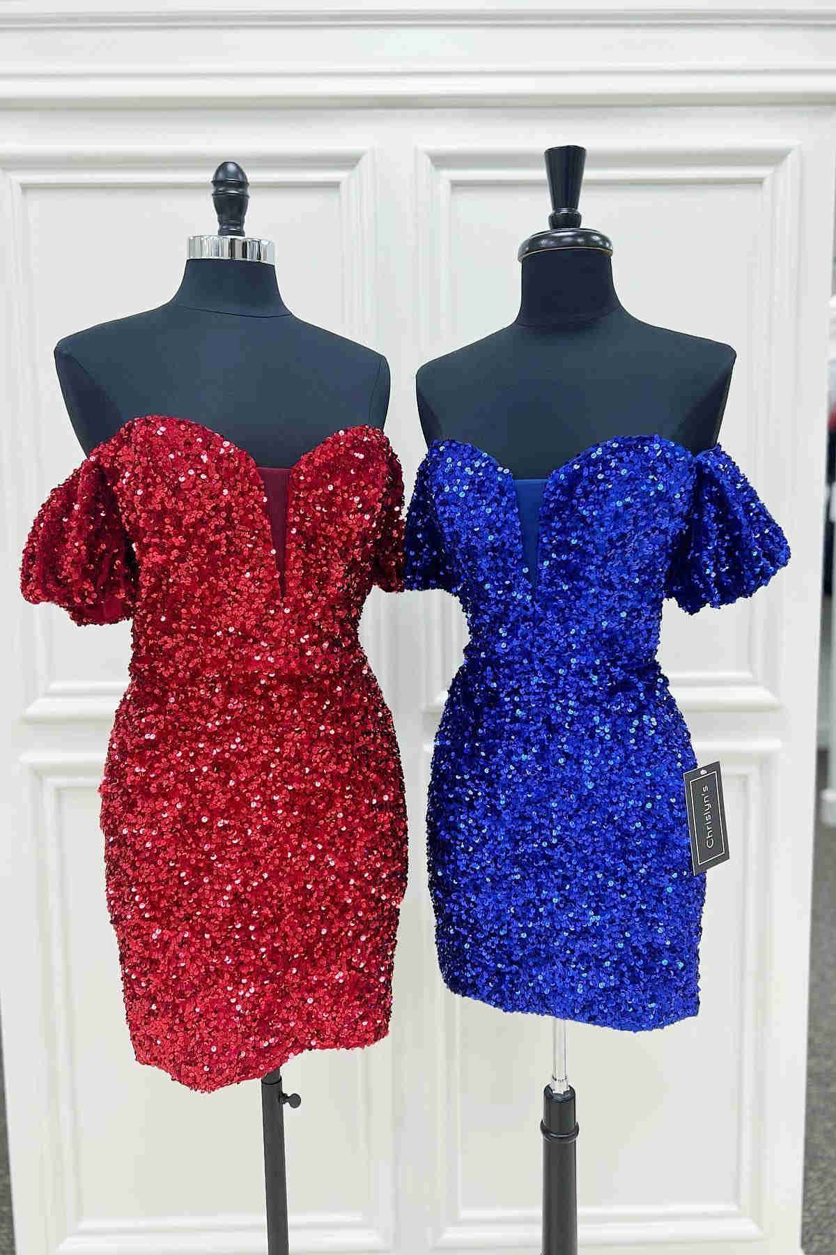 Off the Shoulder Red Bodycon Homecoming Dress