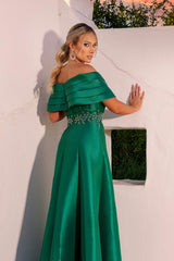 Off the Shoulder Strapless Sleeveless Long Prom Dress With Appliques