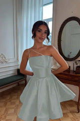 One Shoulder Sleeveless Short A Line Prom Dress With Pleated