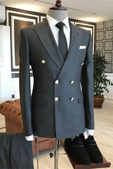Peaked Lapel Double Breasted Bespoke Business Suits