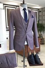Peaked Lapel Three Pieces Chic Men Suits For Business