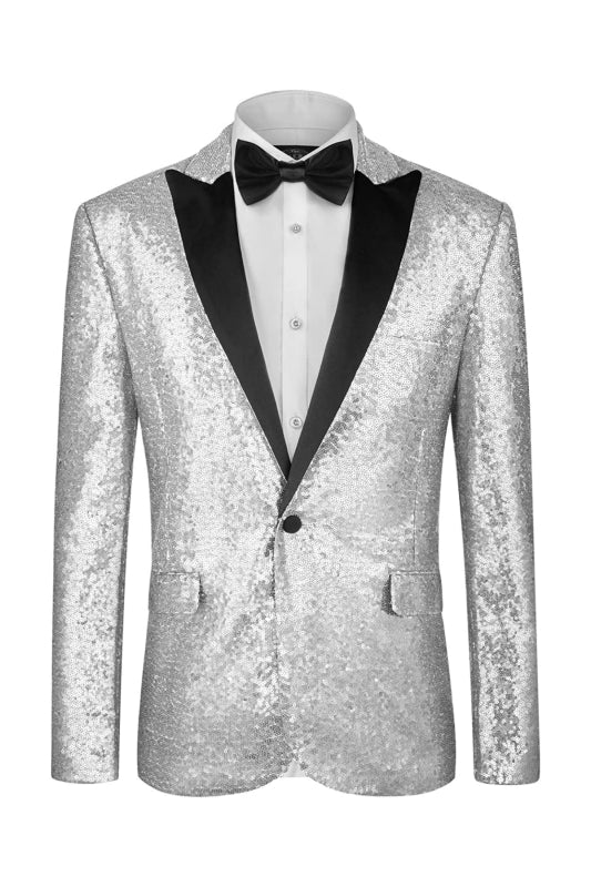 Peaked Lapel Two Pieces Sequins Men Suits For Prom