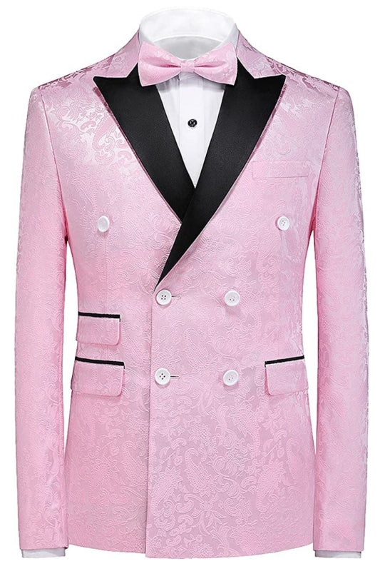 Jacquard Three Pieces New Arrival Pink Prom Suits