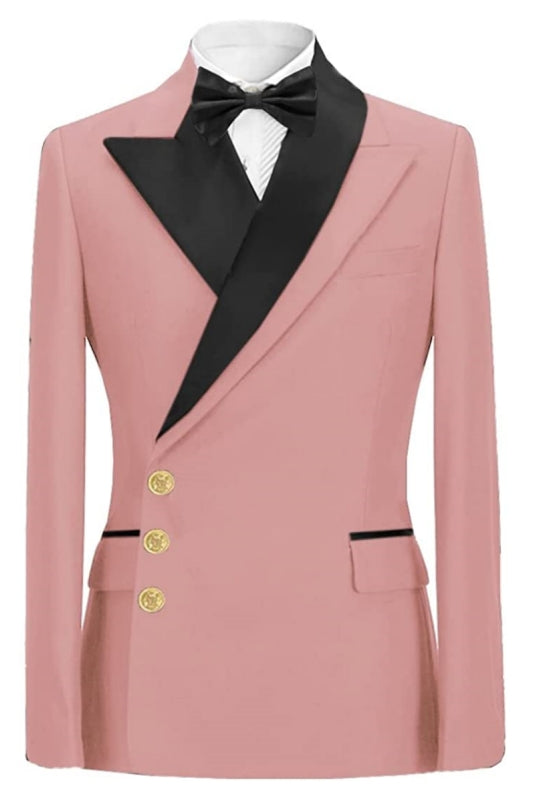 Peaked Lapel Pink Prom Suits For Men