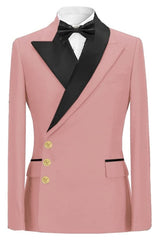 Peaked Lapel Pink Prom Suits For Men