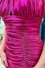Pleated Halter Dusty Rose Mini Homecoming Dress