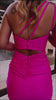 Royal Blue One Shoulder Straps Beaded Cut-Out Tight Homecoming Dress