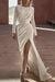 27DRESS Long Mermaid Cowl Back Satin Backless Wedding Dress With Sleeves