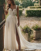 Simple Long A-line Chiffon Wedding Dress With Split Front-27dress